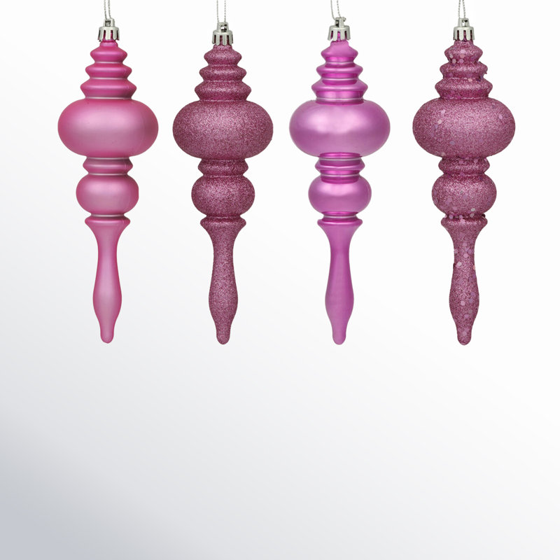 Ornement faîteau 7 po, paquet de 8, Rose bonbon