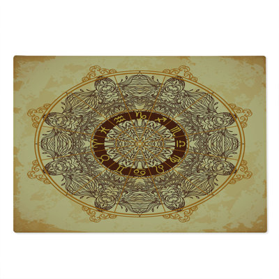 Ambesonne Tan Cutting Board Large Size Astrology Aged Tan Brown