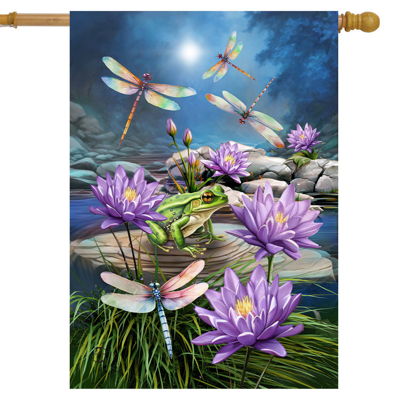Drapeau de libellules et de grenouilles