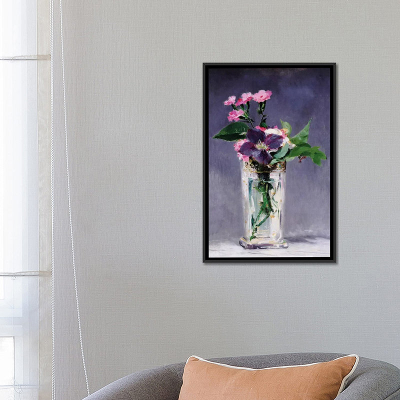 Reproduction d'art sur toile tendue, H 26 po x l 18 po x P 1,5 po, Toile avec cadre flottant noir, Pas de tapis