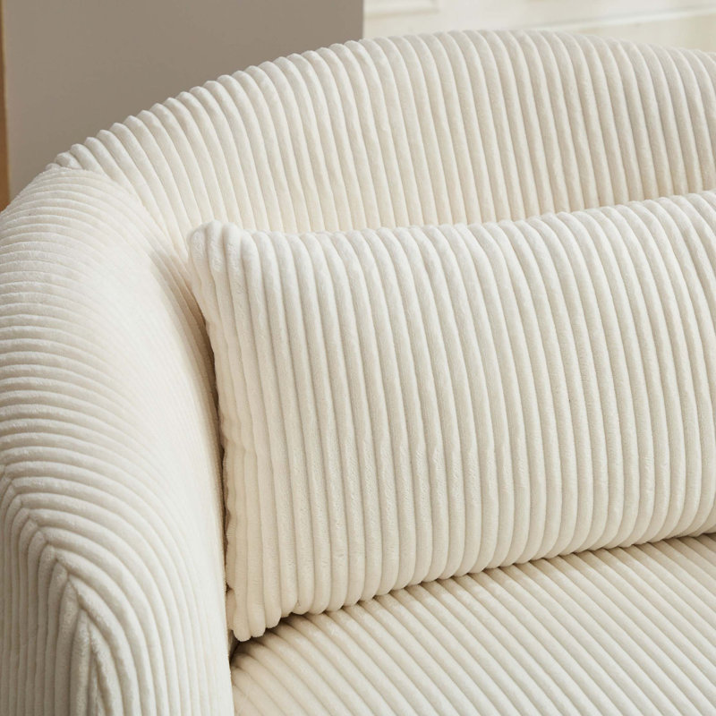 Fauteuil d'appoint de lecture 34,5 po 34 po, Ivoire ivoire