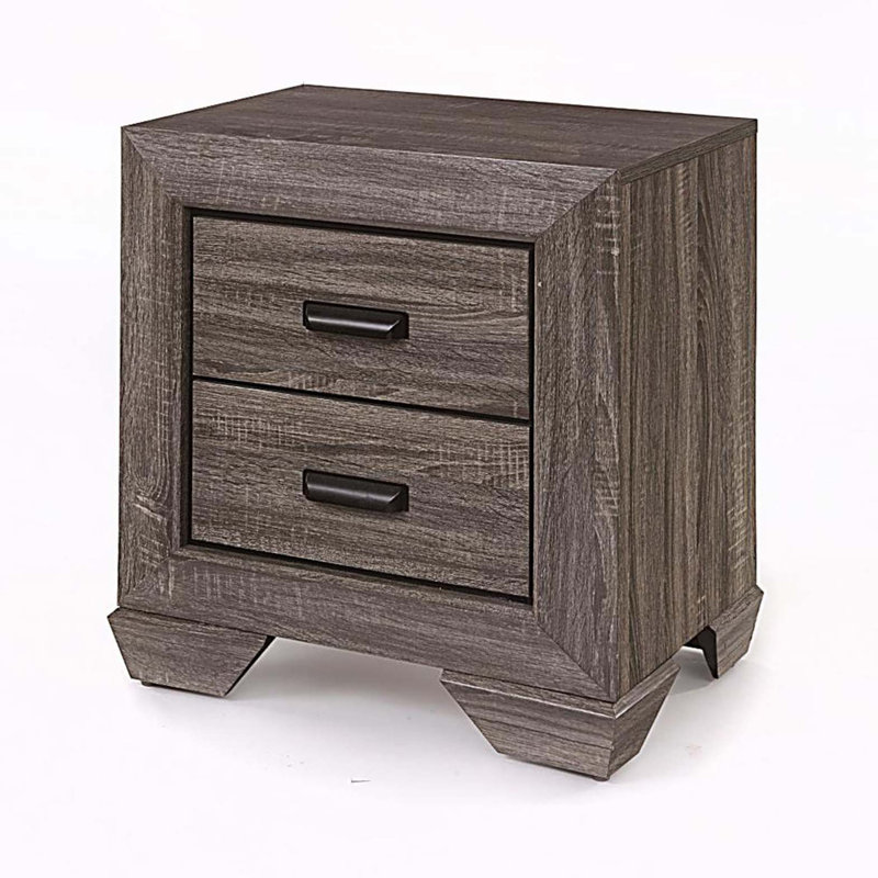 Lyndon Weathered Gray Grain Finish Nightstand