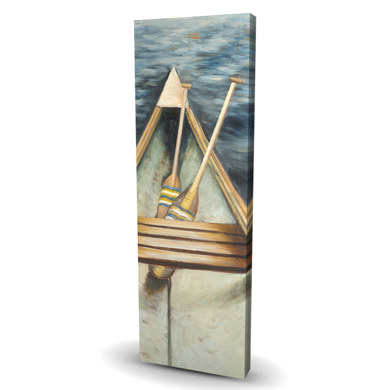 Canoë sur le lac - Décor de toile de salon marine