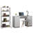 Chukri Desk with Drawer 53" + Ladder Shelf Standing Bookcase-1496156329