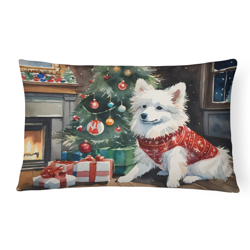 American Eskimo Cozy Christmas Throw Pillow