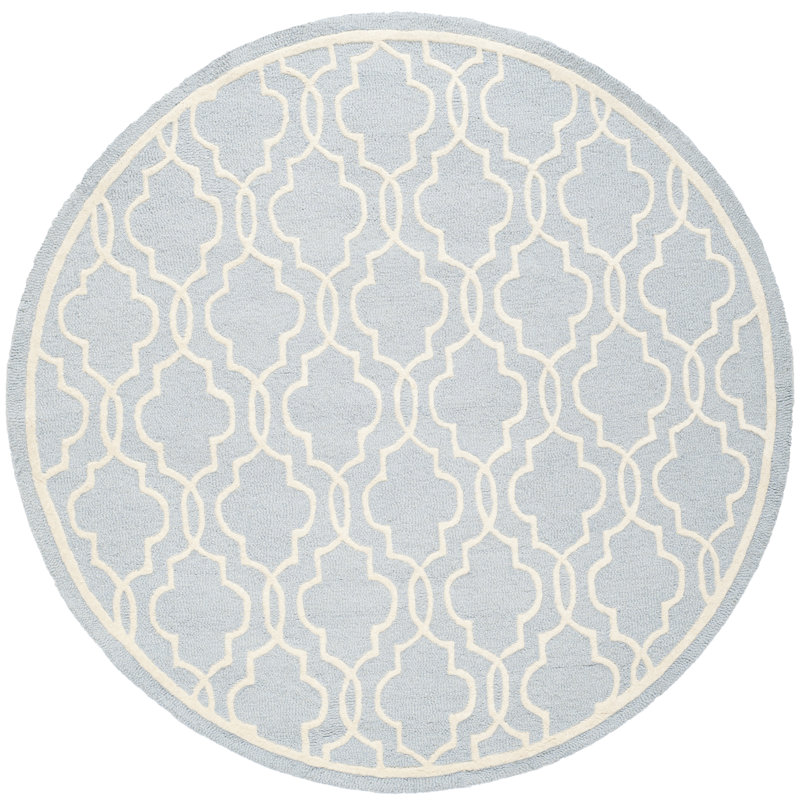 Cannen Hand Tufted Wool Geometric Rug, Round 6'