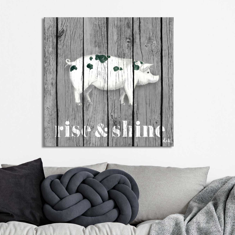 «Wood Farm Gray II», impression, H 18 po x l 18 po x P 1 po, Toile tendue