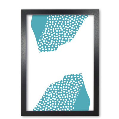 Teal Abstract Mountain Polka - Print