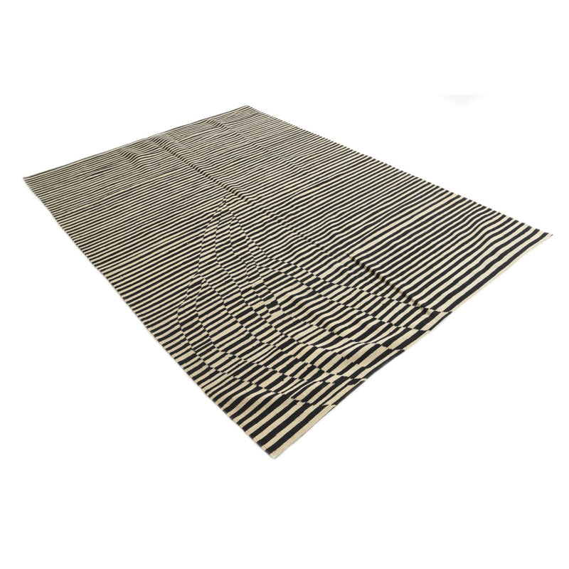 Tapis noir et crème Orta