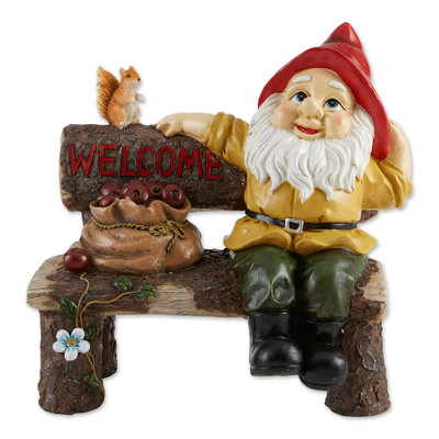 Garden Gnome Greeting Sign | Whimsical Outdoor Welcome Statue