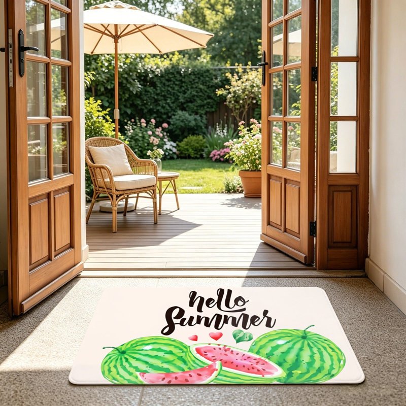 Tapis pour porte d'entrée 24 po x 36 po Watercolor Watermelon