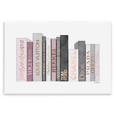 «Fashion Designer Bookstack Pink Grey», impression