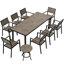 Ensemble repas d'extérieur en aluminium avec table de salle à manger, petite table d'appoint et chaises empilables Loddon-216608240-216608246