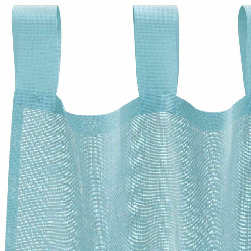 Voile Curtains With Tab Top 2 Pcs, 140cm Width x 140cm Drop, Turquoise