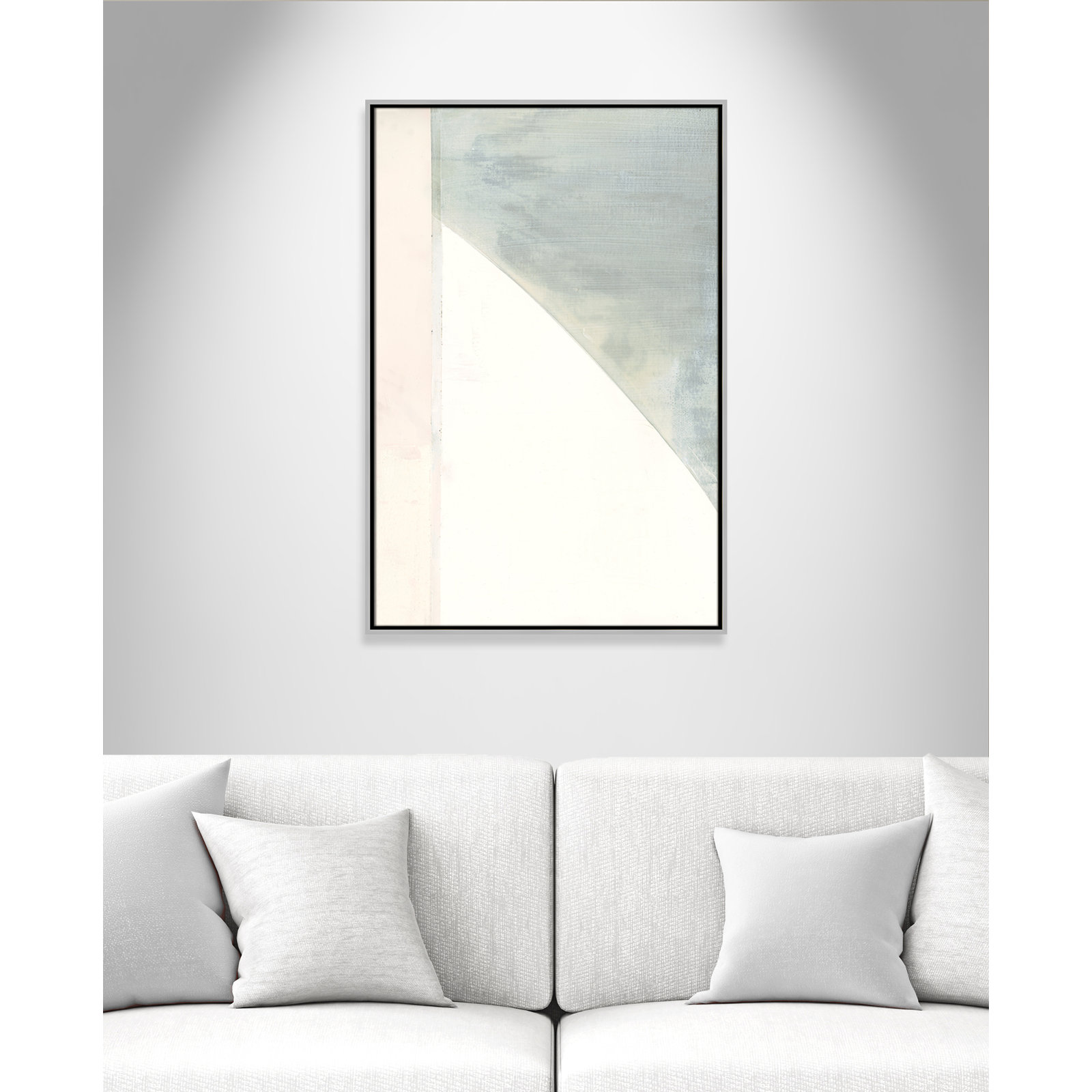 Alexandria "In Neutral I" Painting by Cartissi, 37.5" H x 25.5" W x 2" D, Silver Framed Canvas