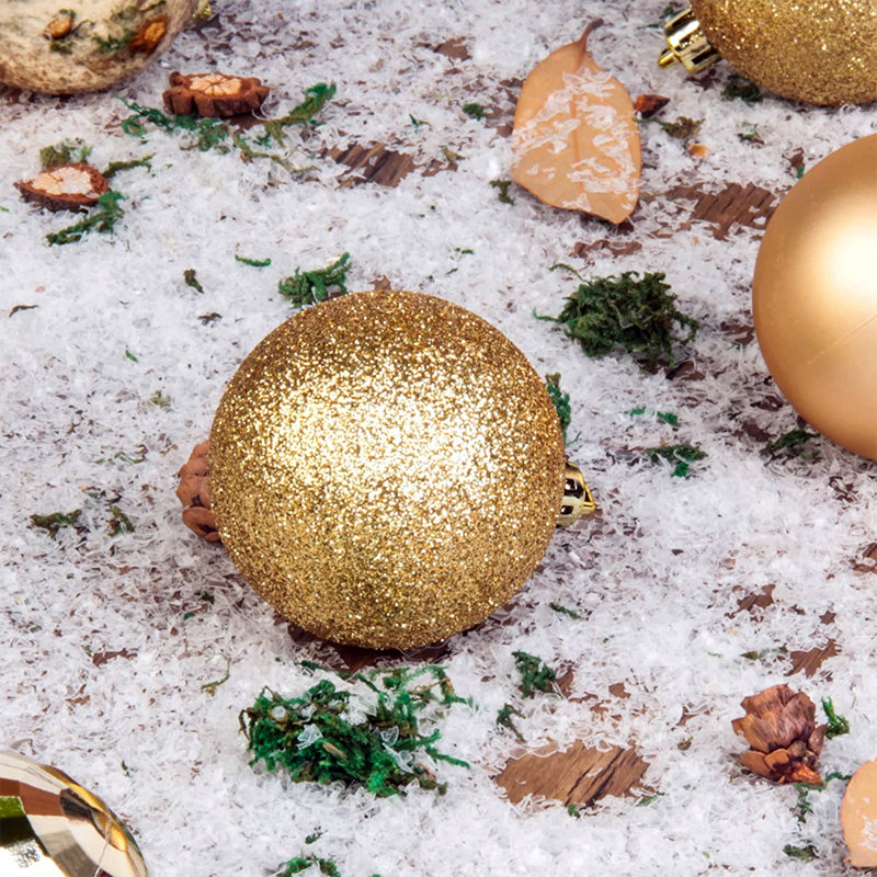 Ornement boule de Noël peint, Jaune