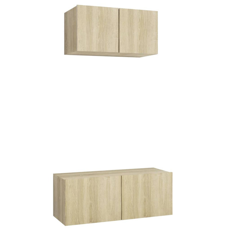 Ginneh TV Stand for TVs up to 88", 80 x 30 x 30 cm - 60 x 30 x 30 cm, Sonoma Oak