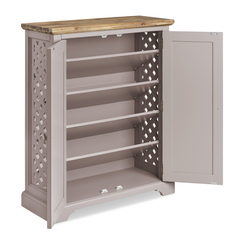 20 Pair Shoe Storage, Light Grey/Brown