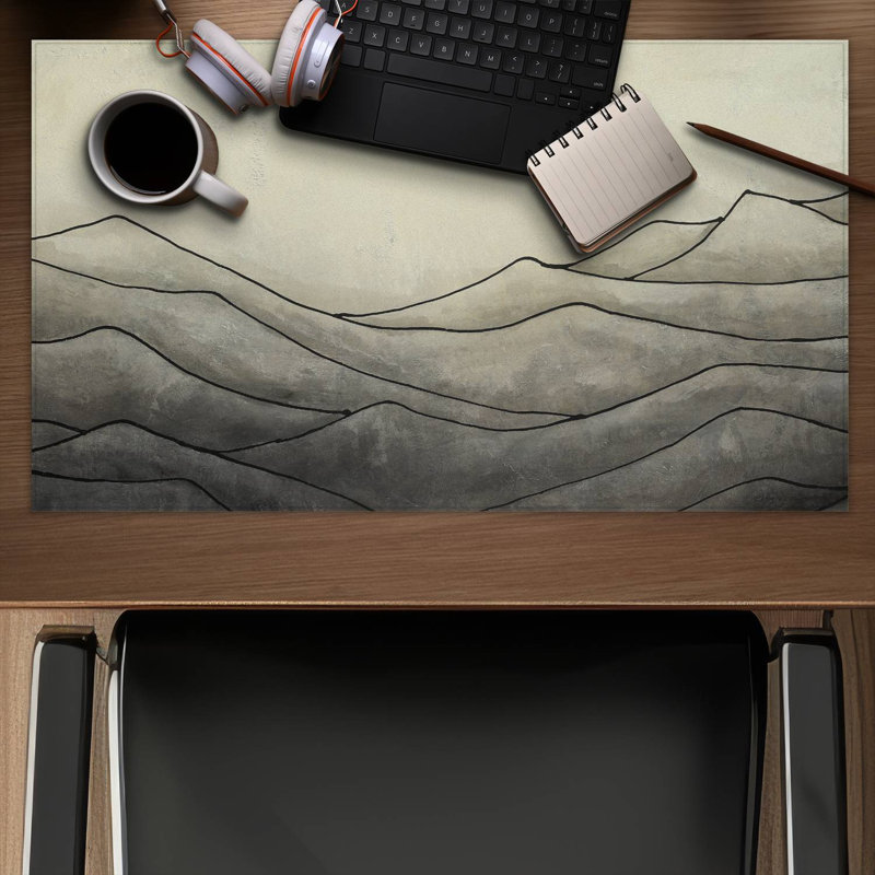 Desaturated waves - 14.00"x24.25" Desk mat