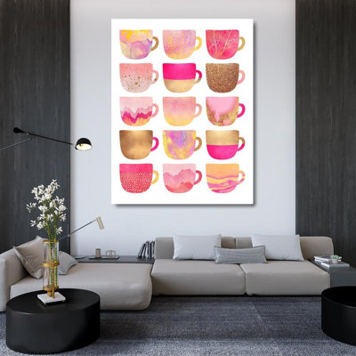 «Everly Quinn Fredriksson, Elisabeth», art sur toile tendue sous le titre: Jolies tasses à café roses