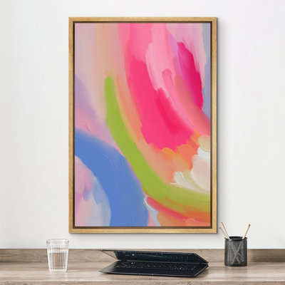 Abstrait aquarelle de couleurs vives et pastel rose pastel, art moderne, décor bohème chic