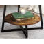 Table de bout industrielle 19,68 pouces avec tablette de rangement - Table d'appoint ronde à 2 niveaux pour petits espaces, design multifonctionnel et élégant