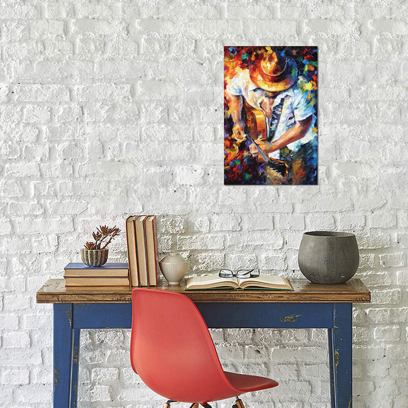Guitar And Soul by Leonid Afremov - Wrapped Canvas Painting, 101.6 cm H x 66.04 cm W x 1.91 cm D