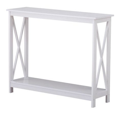 Entryway Table, Expresso Coloured Console, X Frame Design, Open Shelf Storage by Red Barrel Studio