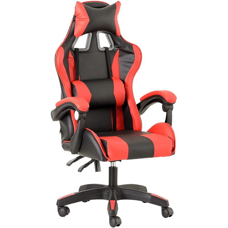 Gaming Chair with Headrest, Red