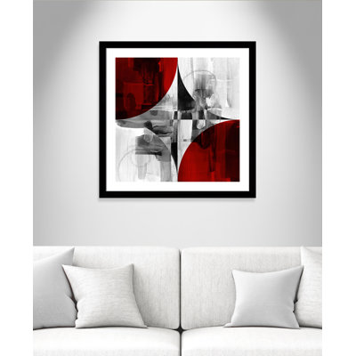 Hamswell, cercle, segment, rouge, II, impression sur papier encadré
