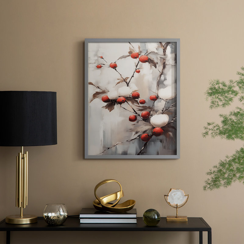 «Christmas Holiday Art», série 2-CXC III, reproduction encadrée - bois massif, H 15 po x l 12 po, Gris