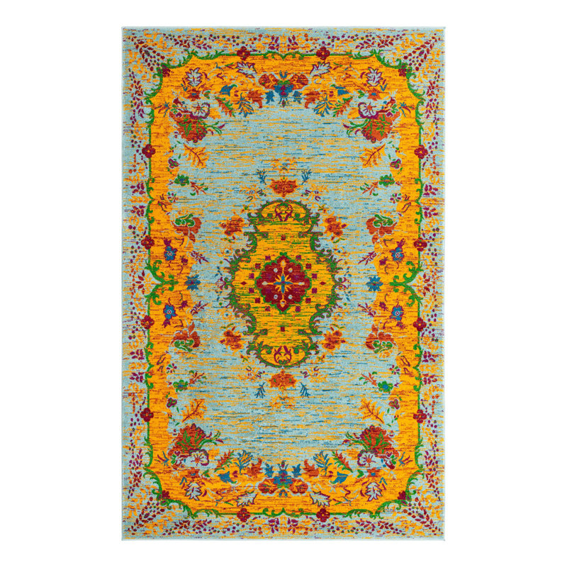 Floral Indoor Rug, Rectangle 5'3" x 8'
