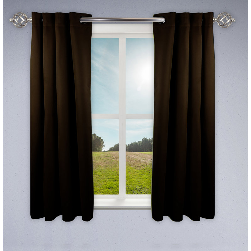 Polanco Room Darkening Curtain Single Panel, Chocolate, 52" x 63"