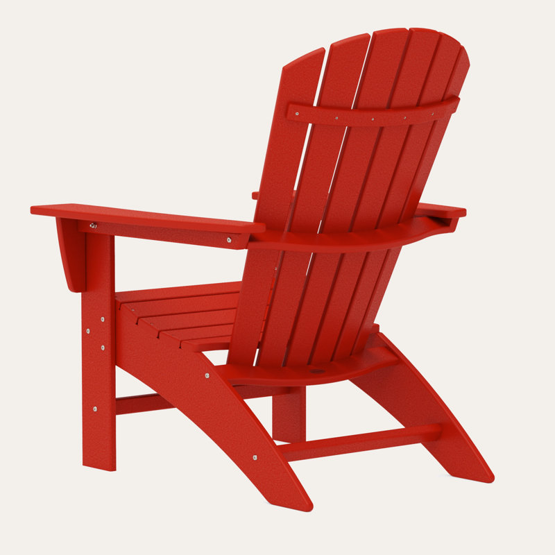 Chaise Adirondack POLYWOOD Nautical Curveback, Rouge coucher de soleil