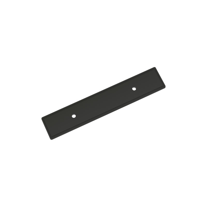 Contre-plaque d'armoire rectangulaire de 3 po (76 mm) Thoreau, Noir mat, H 1,0625 po x l 5,6875 po x P 0,125 po