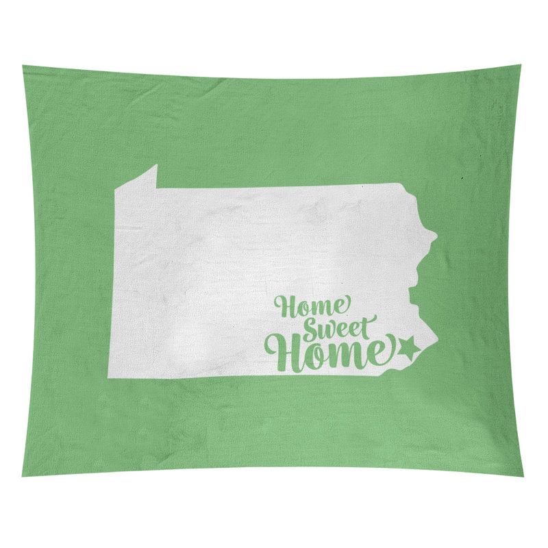 Tapisserie Home Sweet Philadelphia, H 80 po x l 68 po, Vert