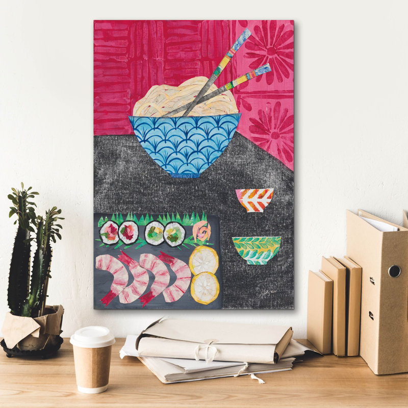 Toile épique Graffiti «Tablescape sushi» par Courtney Prahl, 18 po x 26 po, H 26 po x l 18 po