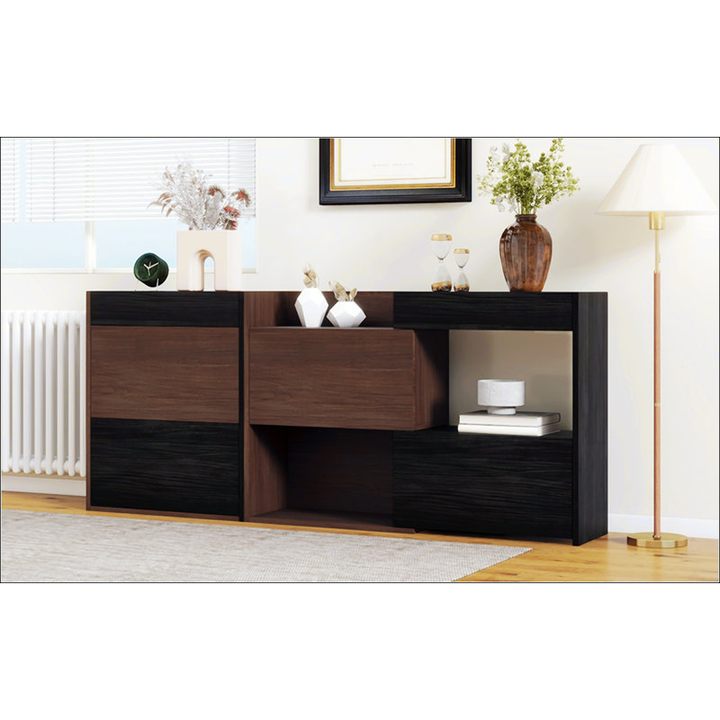 Set Of 2 Extendable And Rotating Cabinet With 1 Drawer