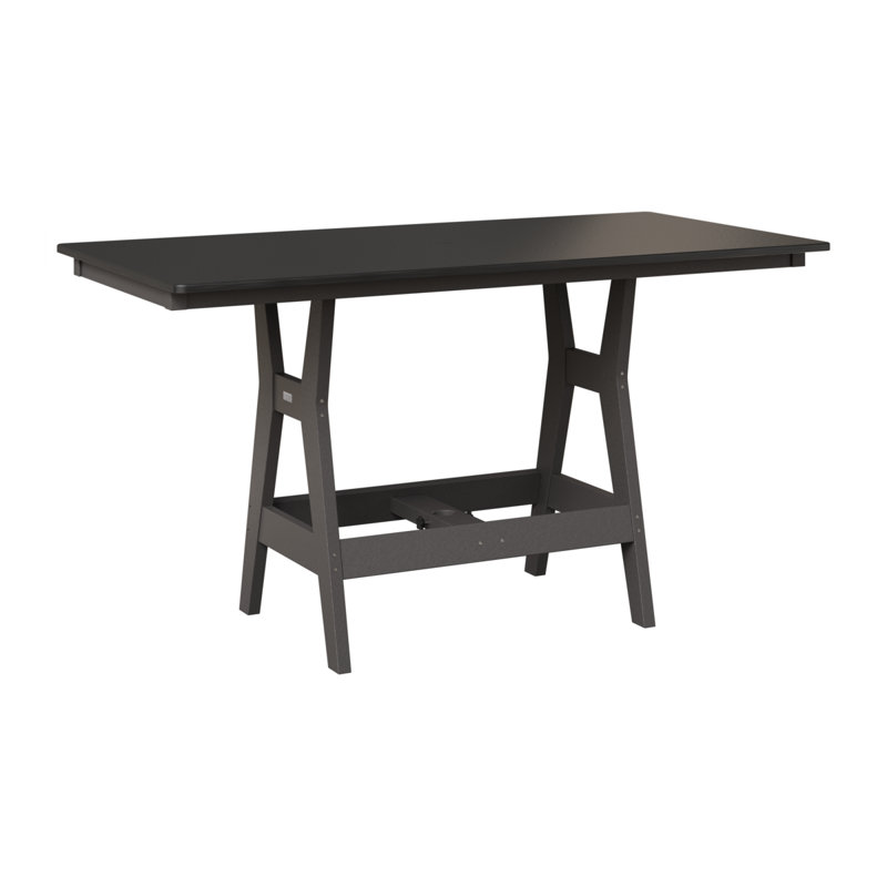 Table de bar Harbour, Gris fumée, H 35,5 po x l 66 po x P 33 po, Noir martelé