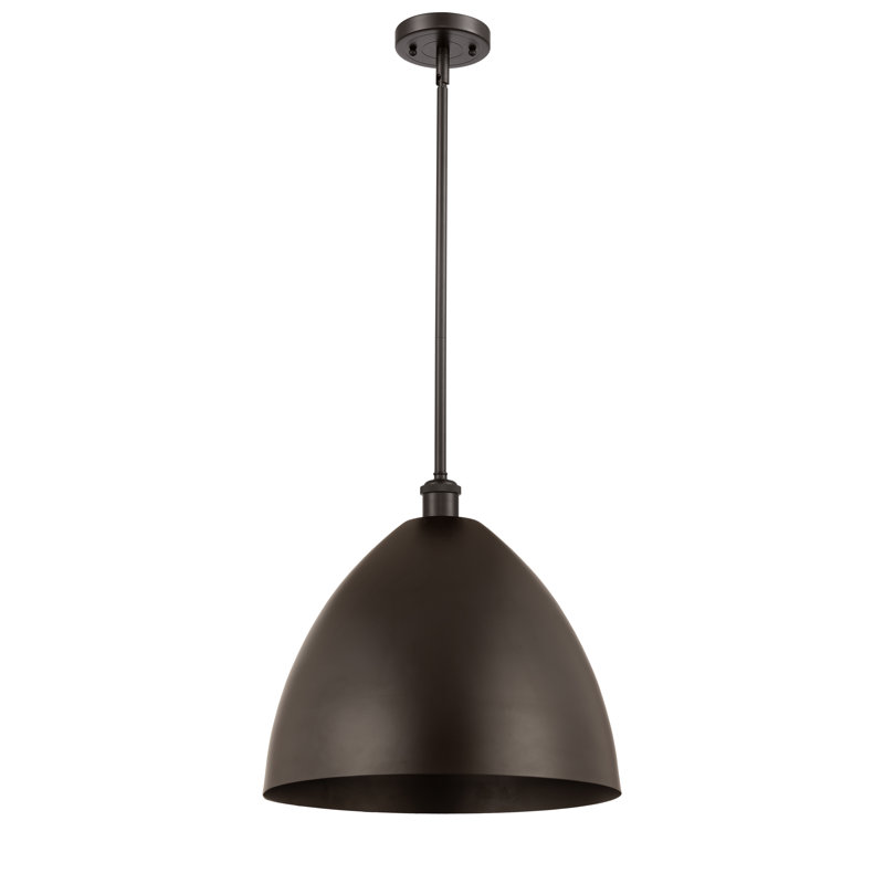 Luminaire suspendu conique à 1 lumière, Bronze huilé, Bronze huilé