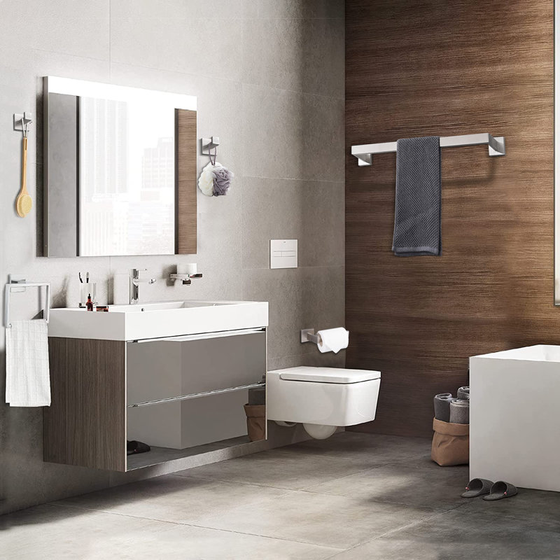 Ensemble de quincaillerie de salle de bain 5 pièces, Nickel brossé