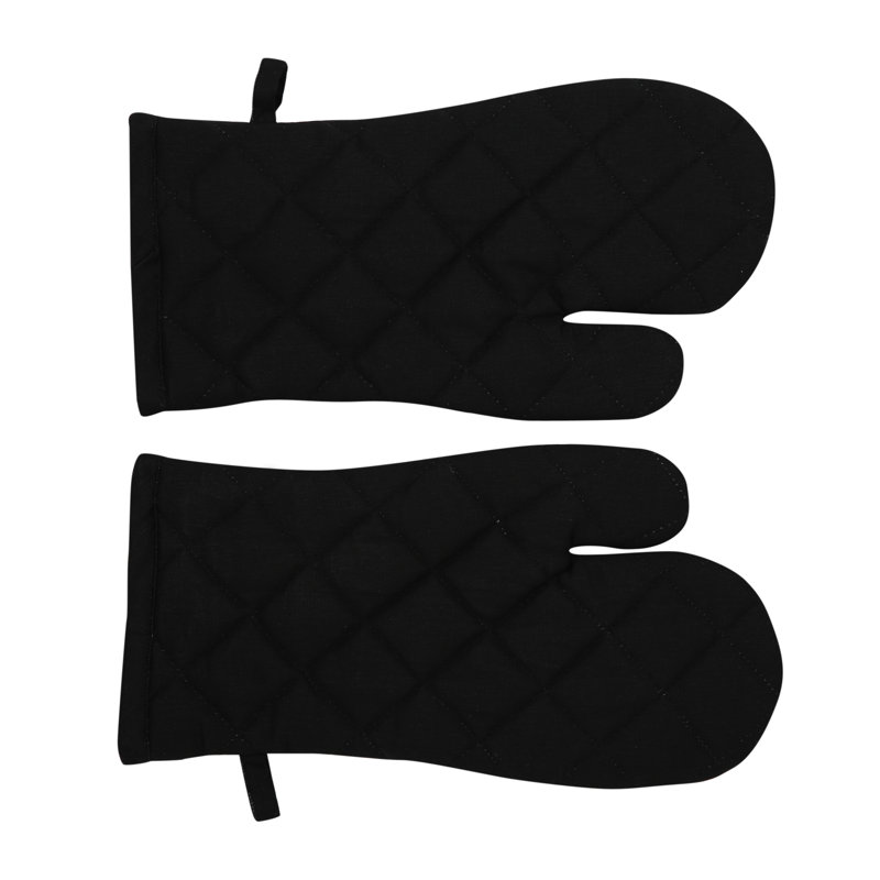 Wayfair Basics™ Taneytown Plain Oven Mitt Set, Black