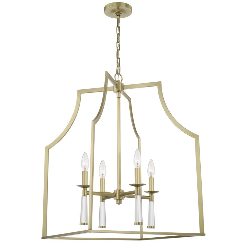 Baxter 4 - Light Chandelier, Aged Brass