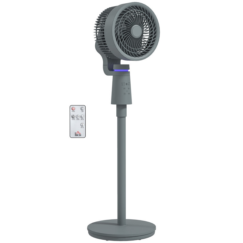 17 Stories 95cm Oscillating Pedestal / Standing Fan Fan with Remote Included, Grey