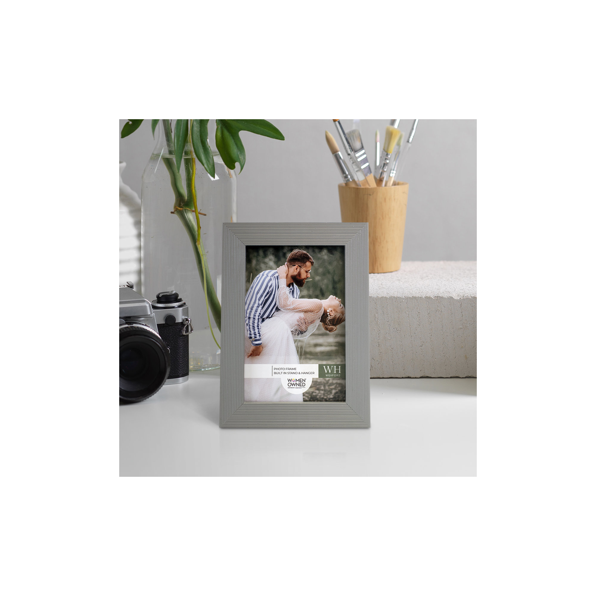 Apolline Wood Picture Frame, Gray, 6" x 8"