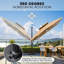 Parasol en porte-à-faux de patio carré 11 pi 11 pi avec lumières DEL solaires et base lestée-275178795