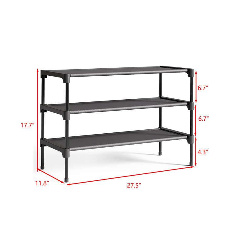 Shoe Rack - Premium Non-woven Shoe Rack Shelf, Shoe Organizer For Closet, Entryway, Garage & Corridor, Sturdy & Durable Long Stackable Shoe Shelves, Medium