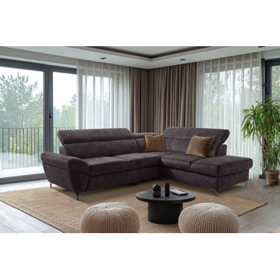 MONTANA Fabric Corner Sofa with Sleeping Function and Storage and Adjustable Headrests
