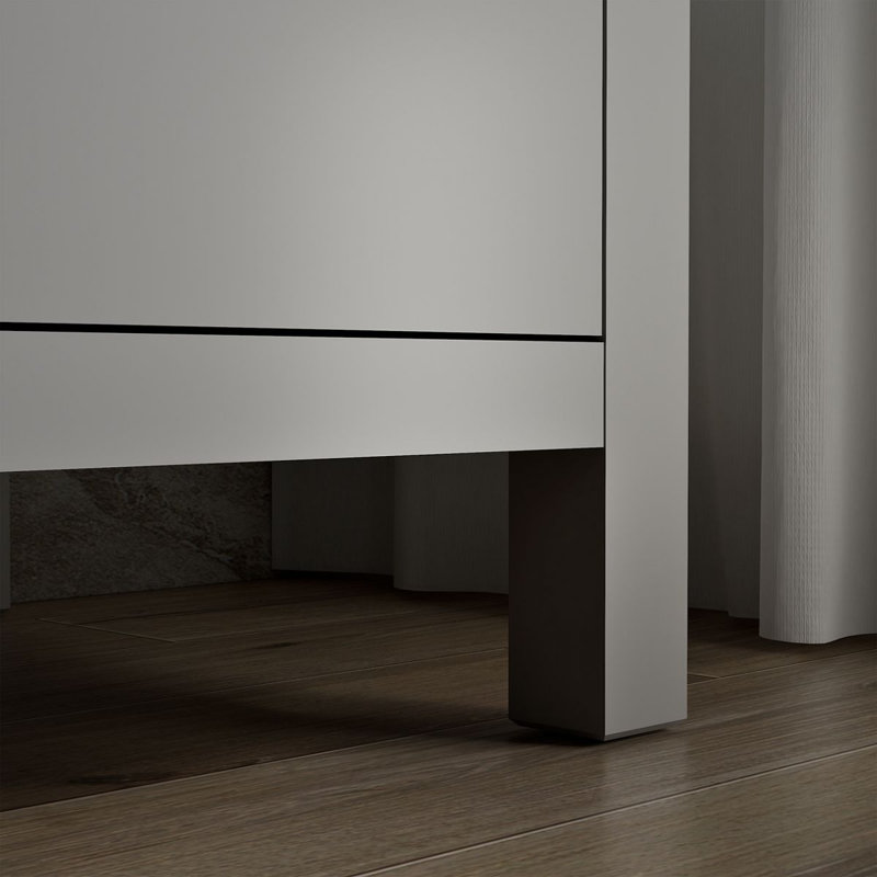 Kresla Bathroom Vanity Cabinet With Sinks And Quartz Top, Atmos Gray, Brushed Nickel, 72"