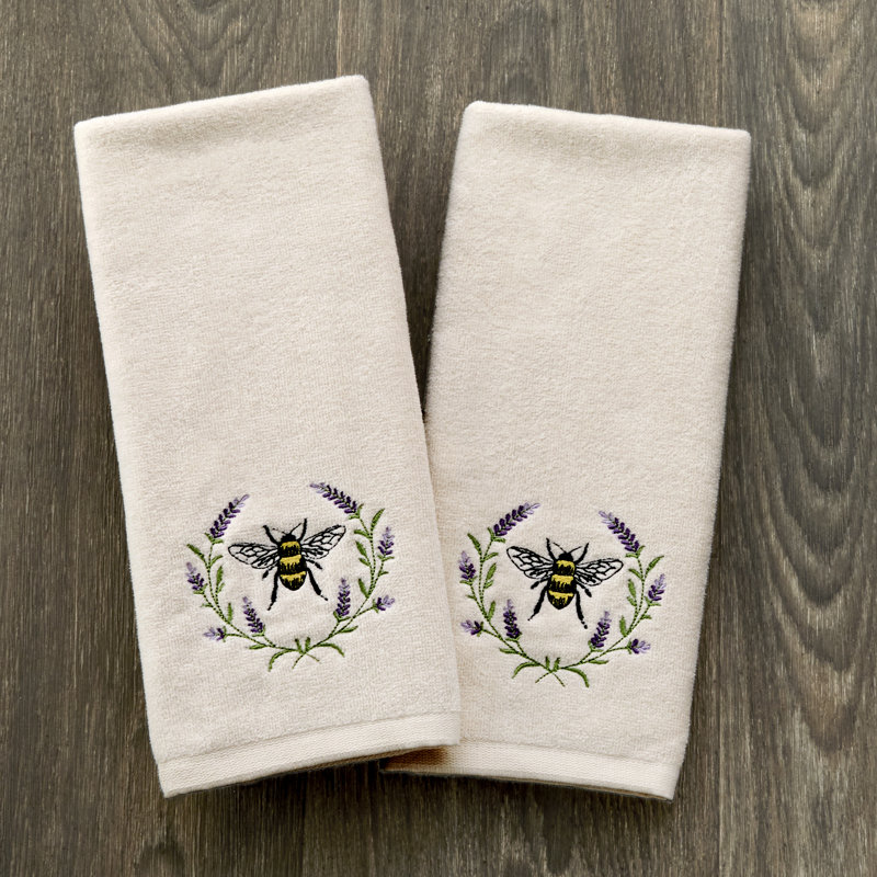 BEE LAVENDER EMB HAND-NATURAL